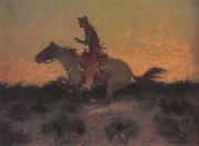 Frederic Remington Against htte Sunset (mk43) Spain oil painting artist